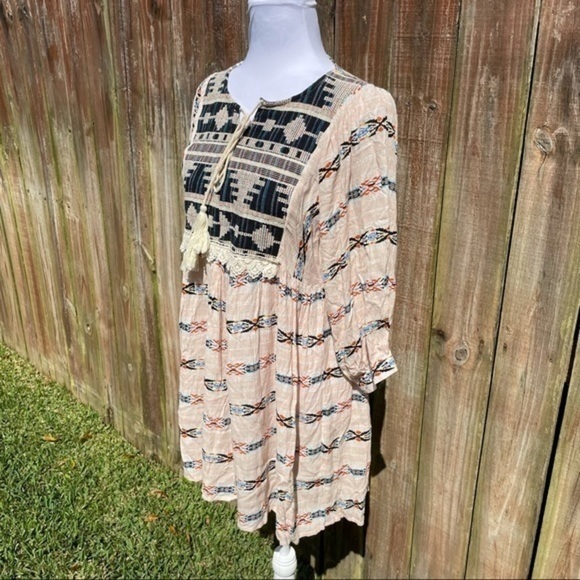 HAYDEN Pink Bohemian Tribal Shift Dress Small - Picture 9 of 14